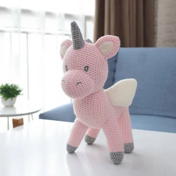 Nordic Style Adīt Pildījumu Zilonis Plīša Rotaļlietas Dzīvnieku Lovely Baby Animācijas Lācis Unicorn Trušu Rotaļlietas Papildinās Lelle Cute Ziemassvētku Dāvanu