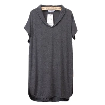Plus Lieluma Sieviešu Apģērbu Modes Liela Izmēra T-krekls Sieviešu Cietā V Kakla Īsām Piedurknēm Ilgi Gadījuma Tee Krekls Topi Femme 5XL A603