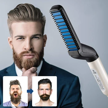 Hairbrush Matu Ķemme Bārdas Veidošanas Daudzfunkcionāls Iztaisnot & Curl Vīriešu Matu Styler Curler Ātri, Viegli Izmantot Ātra Piegāde