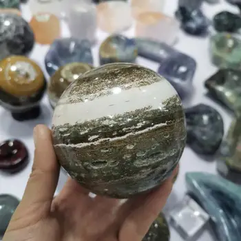50-70cm Dabas Okeāna Jašma Kristāla bumbu akmens Sfēras, lai mājās apdare fengshui
