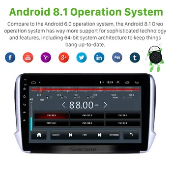 Seicane Android 9.1 2DIN Automašīnas Vadītājs Vienība, Radio, Audio GPS Multimedia Player Peugeot 2008-2016 atbalsta wifi Carplay