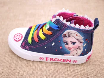 Meitenes, saldēti elsa princese audekla kurpes bērniem zemas frekvences sneaker Karikatūra mīksto ikdienas apavi