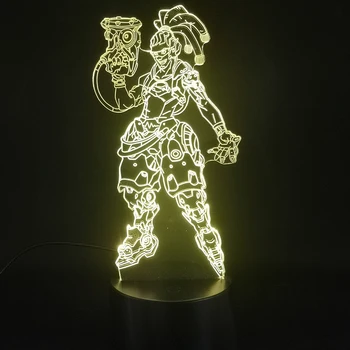 Spēle Overwatch Varonis Lucio 3D Lampas Cool Balvu Bērnu Spilgti Bāzes Nightlight Dropship 7 Krāsas ar Tālvadības Led Nakts Gaismas Lampas
