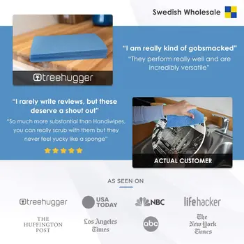 Zviedrijas Dishcloth Celulozes Sūklis Lupatas - Bulk 10 Iepakojums no Videi Draudzīga, Bez Smakas Atkārtoti Tīrīšanas Lupatas Virtuves