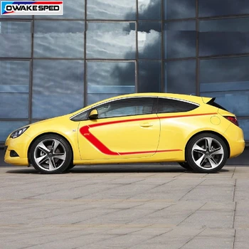 Par Opel Astra GTC Sacīkšu Sporta Stils Vinila Decal Auto Ķermeņa Durvju Sānu Dekori Uzlīmes Auto Aizsardzības Aksesuāri
