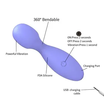 Klitora Stimulēšanai Burvju Nūjiņu Mini USB AV Vibrators Seksa Rotaļlieta Sievietēm 2019 Jauns Dizains Boulinga Formas Vibrators G Spot Massager