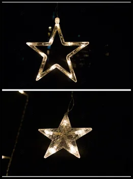 Ūdensdrošs LED Zvaigžņu Ziemassvētku Gaismas Pusi Pasaku Kāzu String Gaismas Brīvdienu Mājas Dekoru 12pcs Zvaigznes 138Led