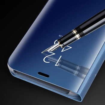 Luksusa Apšuvuma, Smart Mirror Flip Case for Samsung Galaxy S10 S10+ Plus Ādas Tālruņa Aizmugurējo Vāciņu SamsungS10 GalaxyS10Plus S10Plus
