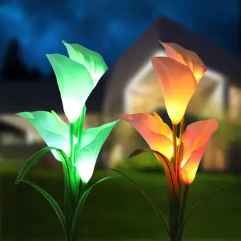 Saules Kopējā Kalla Lampas Septiņu Krāsu LED Simulācijas Svētku Laternas Āra Dekoratīva Zāliena Lampas dārza saules gaismas pagalmā