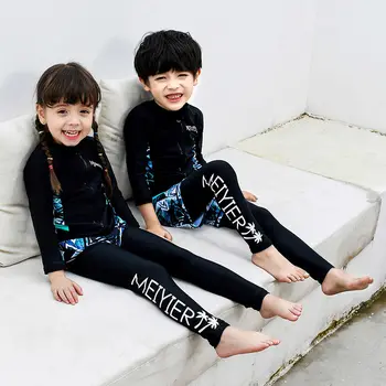 Karstā pārdošanas 2020. gadam MEIYIER garām piedurknēm izsitumi aizsargs bērniem peldbikses rashguard zēni meitenes modes rāvējslēdzēju swmsuit 3 gabals sērfot, peldēties komplekts
