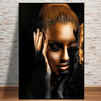 Eļļas glezna uz audekla Cuadros Pliks Āfrikas Māksla Sieviete Plakātu un Izdrukas, Skandināvijas Sienas Mākslas Dzīvojamā Istaba
