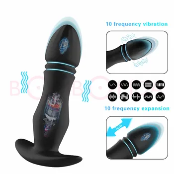 10 Ātruma Teleskopiskie Prostatas Massager Tālvadības Anālais Plug Butt Plug G-spot Stimulēt Dildo Vibrators Seksa Rotaļlietas Vīriešiem Sievietēm