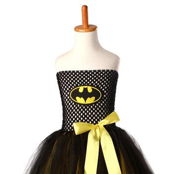 Bat Man Supervaronis Meitenes Tutu Kleita ar Masku Bērniem Halloween Cosplay Kostīmu Bat Meitene Bērniem Tilla Puse Kleita Vestidos