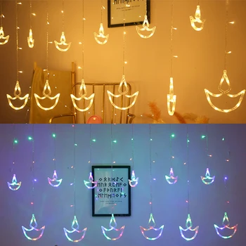 2.5 M LED Enkura Aizkaru Gaismas 220V ES Ziemassvētku Vainags String Pasaku Gaismas Āra Mājas Logu, Kāzu svinības, jaungada Dekori
