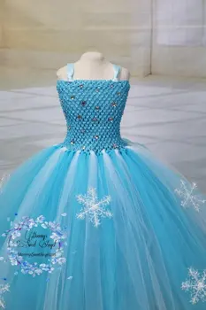 POSH SAPNIS Elsa Princese Bērniem, Meitenēm, Tutu Kleitas Piemeklēšanas Hairpiece Princese Halloween Kostīmu Elsa Dzimšanas dienas, Bērnu Drēbes