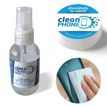 Toallitas y spray desinfectante para móvil, tabletes komplekts de limpieza para viedtālrunis limpia y desinfecta vīruss y bacterias