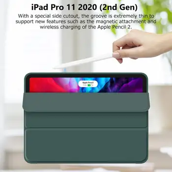 GOOJODOQ Lietā par iPad Pro 11 2020. Gadam Lietā par iPad 4 Gaisa 2020. Gadam 10.9 Segtu Atbalsta Bezvadu Uzlādes iPad Gaisa 10.9 Gadījumā 2020
