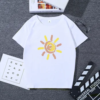 Vasarā Sievietēm Druka T Kreklu Gadījuma Draugs Tshirt Harajuku Lielgabarīta Saule Smieklīgi, Sieviešu T-Krekli, Streetwear Balts Tops