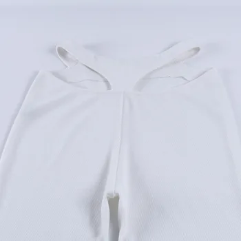 Viifaa Augsta Vidukļa Izgriezt Atpakaļ Sexy Ziemas Salātu Adīt Izlīdzināšanu Bikses Streetwear Sieviešu Plašu Vīles Balta Šauri Slim Bikses