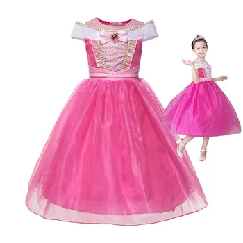 Sleeping Beauty Aurora Saģērbt Kleitas Meitenēm Bērniem Princese Cosplay Kostīmi Rozā Vakara Kleita Bērnu Modes Puse Kleita