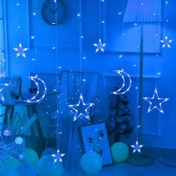 110V, 220V LED Zvaigžņu Lampas Pasaku Aizkaru String Gaismas Ziemassvētku Vainags Āra Bārs Sākuma Kāzu Puse, Dārza Logu Dekori