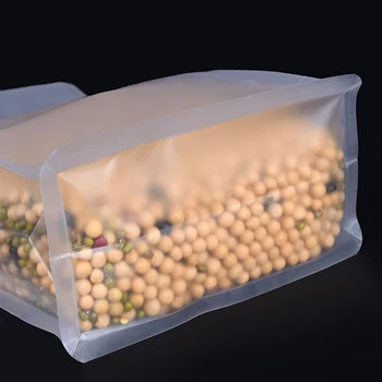 Caurspīdīgs Plastmasas Maisiņš Ar Rāvējslēdzēju Un Rokturi Nuts & Rice Matēta Tvertnes Pārtikas pakas Manuāli Blīvējuma Kūka Takeaway Soma 50gab