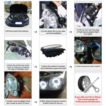 Auto Notīrīt Priekšējo Objektīva Vāciņu Nomaiņa Priekšējo Lukturu Korpusa Vāks Mercedes Benz W639 Vito Viano 2004-2010 Tiesības
