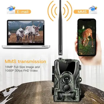 Šūnu Mobilo Medību Kamera 2G MMS, SMS, GSM 20MP 1080P Infrasarkano Bezvadu Nakts Redzamības Savvaļas dzīvnieku Medību Taka Kamera HC801M
