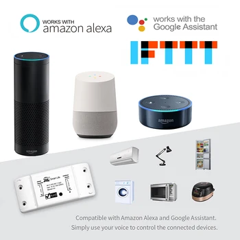 DIY WiFi Smart Gaismas Slēdzis Universālais Slēdzis Slēdzis Bezvadu Tālvadības pults Darbojas ar Alexa, Google Home Smart Home 4 Gabali