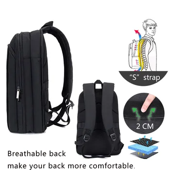 AIKS MARTI Vīriešu Slim Laptop Backpack 15.6 Collu Biznesa Darbs Sievietēm Black Ultravieglajiem Mugursoma Soma Mochila Unisex Plānas Back Pack