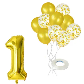 11pcs Sajauc Skaits Balona Komplekts 32inch digitālo Ballon ar Lateksa Baloni Dzimšanas dienas Bērnu Duša Puse Globos Bumbiņas Apdare