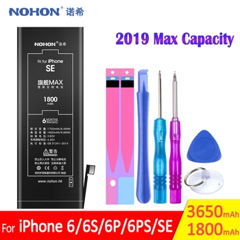 NOHON Akumulators iPhone SE 6 6G 6S Plus 2019 Max lielas Jaudas Rezerves iPhoneSE iPhone6 Mobilo Telefonu Bateria Bezmaksas Rīki