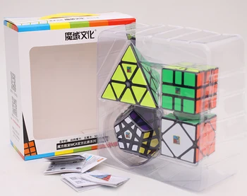 Moyu Meilong Komplektā 4GAB Komplekts Dāvanu Iepakojumā Magic Cube Mofangjiaoshi Ātrums Puzzle Izglītības Rotaļlietas Bērniem Profesionālā spēles