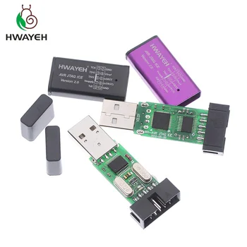 AVR JTAG LEDUS USB Lejupielādēt Programmētājs Emulatora(Alumīnija Apvalks+Strāvas Aizsardzība+Plaša Spriegums+Rezerves Čipu+Kabeli) lai arduino