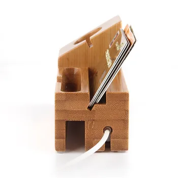 SZYSGSD Bambusa galda Statīvu Skatīties Docking Turētājs, Lādētājs Samsung iPhone XR XS X 8 7 Uzlādes Doks Apple Skatīties Stāvēt