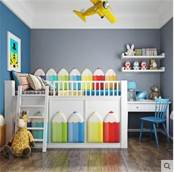 Krāsas zīmuli, bērnu anti-sadursmes soft pack, sienas uzlīmes, žogu gultas sienu, žogu, bērnu drošu pašlīmējošas