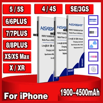 Augstas Ietilpības 4500mAh Akumulators iPhone X XS XR 3GS SE 4 4S 5 5S 5C 6 6S 7 7S 8 8S iphone 6S plus/7 Plus/8 Plus/XS MAKS.