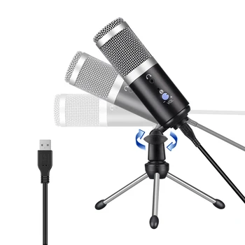 Jauns USB Mikrofons DATORA Kondensatoru Mini Mikrofons Vokāls Ierakstu Studija Mikrofona YouTube Video, Skype Čatā Spēle Podcast