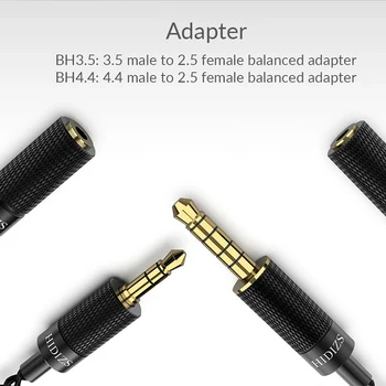 HIDIZS BH4.4 BH3.5 4.4/3.5 Vīriešu 2,5 Sieviešu Līdzsvarotu un Adapteri par 4,4/interfeiss 3,5 mm Audio izeja, un 2,5 mm, interfeisa IEM