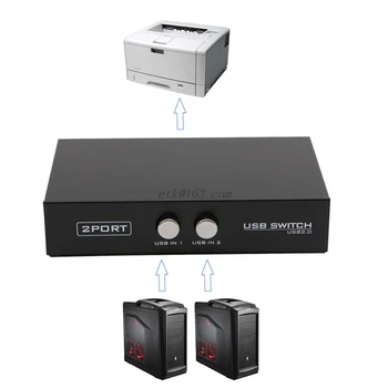 2 USB2 Porti.0 Koplietošanas Ierīce Switch Komutatoru Adapteris Kārba, DATORS, Skeneris, Printeris