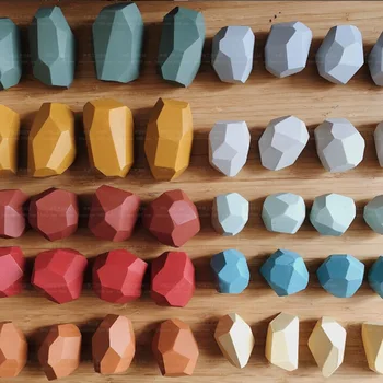 Koka un Akmens Bloku DIY Krāsains Jenga Bērnu Istabā Home Decoration Accessories Akmens Logu Displejs Intelektuālā Bērnu Rotaļlietas