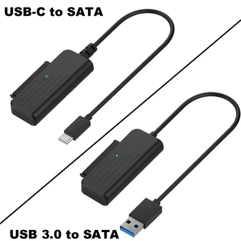SATA USB Adapteris,USB 3.1 C Tipa USB3 2.0 Kabelis 2.5 HDD Ārējais Cietais Disks Pārveidotājs Klēpjdatoru SSD 22 Pin SATA III un USB Kabeli