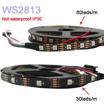 Vairumtirdzniecības 5m WS2813 5050 RGB led strip gaismas DC5V WS2812B Atjaunināts led lampas, lentes Dubultās signālu 30/60 pikseļi/led/m