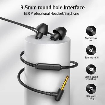 EAR 3,5 mm Jack Austiņām, Austiņas Ar iebūvētu Mikrofonu Tipa C Ostas In-Ear Stereo Earbuds Vadu Austiņas Universālās Šūnu