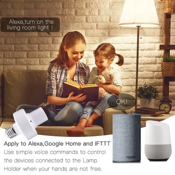 WiFi Smart Gaismas Spuldze Adapteris Lampas Turētājs Bāzes AC Smart Life/Tuya Bezvadu Balss Vadība ar Alexa, Google Home E27 E26 85-265V