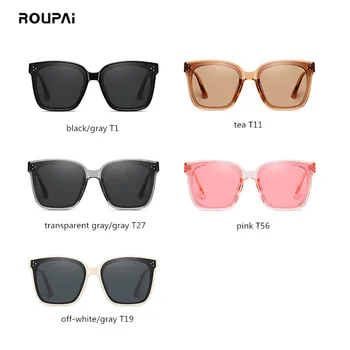 ROUPAI saulesbrilles sievietēm, vīriešiem 2020. gadam Polarizētās modes lielgabarīta lielas saules brilles uv400 braukšanas toņos sievietēm square black vintage