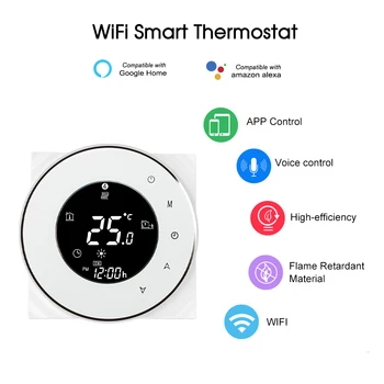 Elektriskā Apkure Termostats Smart WiFi Temperatūras regulators Tuya Programmējams Balss Vadība ar Amazon Echo/Google 16A-240V