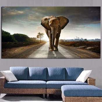 Āfrikas Zilonis Dzīvnieku Ainavas Eļļas Glezna Sienas Art Attēlus Krāsošana Sienas, Mākslu, viesistaba, Mājas Dekoru (Bez Rāmja)