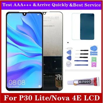 Par Hua Wei P30 Lite LCD Displejs, Touch Screen Digitizer Montāža Rezerves Daļas Nova 4E MAR-LX1M MAR-LX2J LCD 6.15