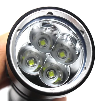 Profesionālās DX4S LED Niršanas Lukturīti 4000 Lūmeniem 4*XML L2 Dzeltens/Balts Ūdensizturīgs IPX8 Zemūdens LED Nirt Lāpu kempings Lig